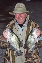 fisherman with slab crappie